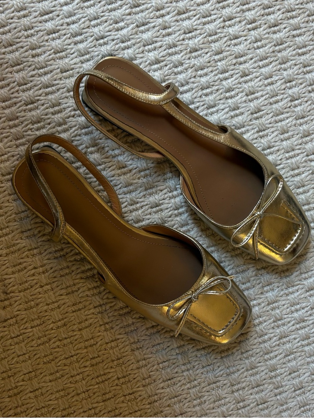 Gold Bow Tie Flats